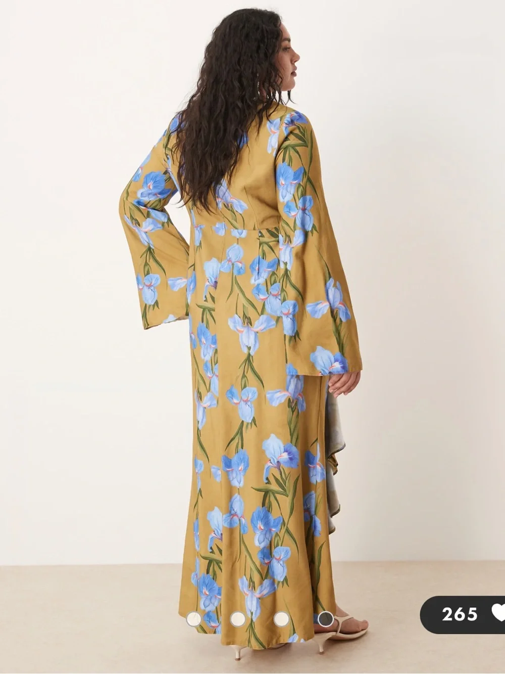 NWT ASOS DESIGN Curve long sleeve maxi dress with ruffle skirt floral